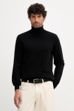 Geox pulover din amestec de cașmir culoarea negru, light, cu guler, M5670E T3298