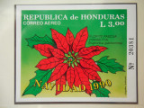 Honduras-flori,craciun 1990-bloc nestampilat MNH