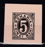 ROMANIA 1890 CP 29 a MARCA FIXA PENTRU CARTE POSTALA(TAXA) 5 BANI NEGRU/CARTON ROZ