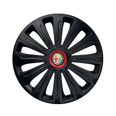 Set 4 capace roti Negre Cu Inel Rosu Trend R14 pentru gama auto Alfa Romeo foto