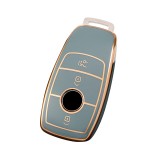 Husa de protectie premium pentru cheie auto, Elegance Luxury Cover Key, GRI, compatibila cu Mercedes Benz A C