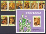 DB1 Pictura Botticelli Craciun 1974 Grenada 8 v. + SS MNH