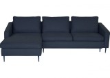 Coltar extensibil cu lada de depozitare, cu sezlong pe stanga Cortina Navy, l268xA174xH74 cm