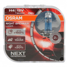 Set 2 Buc Bec Osram H4 12V 60/55W P43t Night Breaker Laser Next Gen +150% Up To 150M 64193NL-HCB