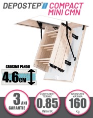 Scara pod DEPOSTEP COMPACT MINI CMN scurta, pliabila din lemn, H max 275-280 cm