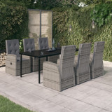 Set de mobilier pentru gradina, cu perne, 7 piese, gri GartenMobel Dekor, vidaXL