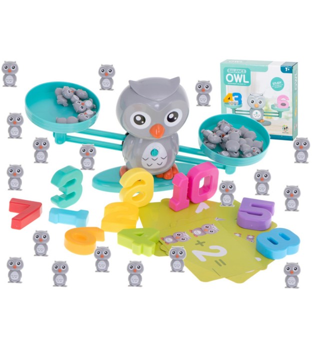 Set Joc tip balanta educativ si interactiv, model bufnita, prescolari si copii 4-8 ani