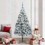 vidaXL Brad de Crăciun artificial Verde 210 cm PVC și Oțel și Plastic 3396978