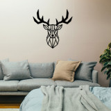 Decoratiune de perete, Deer2 Metal Decor, metal, 51 x 51 cm, negru, Enzo