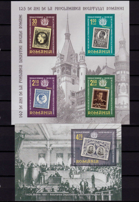 RO 2006 ,LP 1719a+1720, &quot;140 ani Dinastia Regala&quot; ,bloc+colita ,375/376 ,MNH