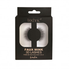 Gene false banda 3D Technic Faux Mink Lashes London, Adeziv inclus