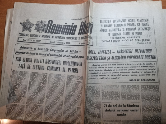 romania libera 1 decembrie 1989-71 ani de la faurirea statului modern roman