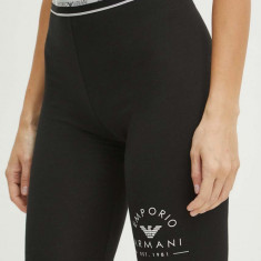 Emporio Armani Underwear pantaloni scurti femei, culoarea negru, neted, high waist, 164432 4R227