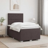 Cumpara ieftin Pat boxspring cu saltea Maro inchis 120 x 200 cm Tesatura