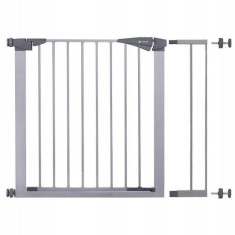 Poarta, grilaj, de siguranta, protectie copii, inchidere automata, cu extensie 14 cm, metalica, gri, 79/84x75 cm, Springos foto
