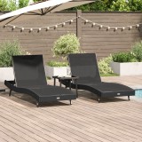 VidaXL Set de canapele pentru grădină 3 pcs Negru 40 x 40 x 40.5 cm