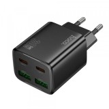 Incarcator Retea HOCO N56, 20W, 3A, 2 x USB-A - 2 x USB-C, Negru
