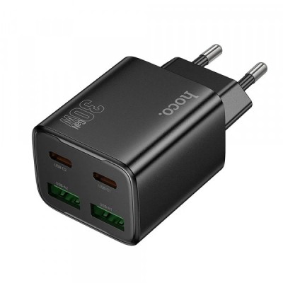Incarcator Retea HOCO N56, 20W, 3A, 2 x USB-A - 2 x USB-C, Negru foto