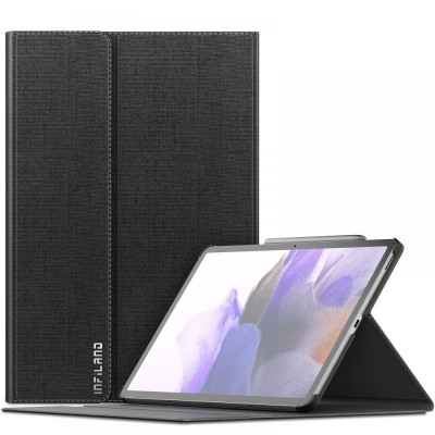 Husa Tableta Piele INFILAND SMART STAND pentru Samsung Galaxy Tab S7 FE, Neagra foto