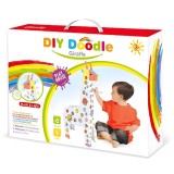 Jucarie Educativa pentru Copii, Flippy, Model Girafa 3D, Set de Asamblat si Colorat din Carton, Puzzle 3D Educativ, 31 x 7.5 x 54 cm, 3+ ani, Alb Mult