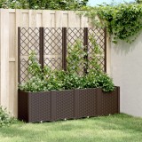 Cumpara ieftin Jardinieră de grădină cu spalier, maro, 160x40x140 cm, PP