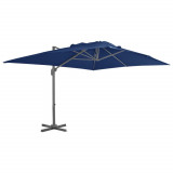 Umbrelă suspendată cu st&acirc;lp din aluminiu albastru azuriu 4x3 m, vidaXL