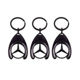 Cumpara ieftin Set 3 Breloc Chei Auto Depox&reg;, Mercedes, Metal Negru, 7.5cm, Moneda Cărucior, Damă/Bărbat