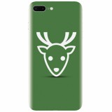 Husa silicon pentru Apple Iphone 8 Plus, Minimal Reindeer Illustration Green