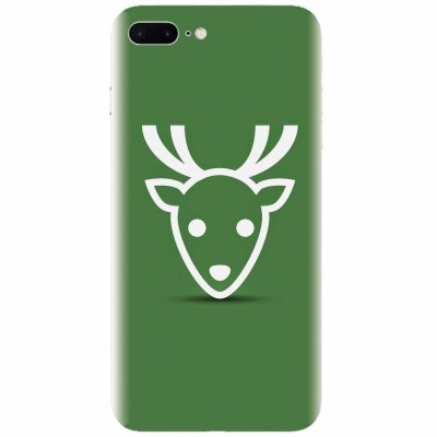 Husa silicon pentru Apple Iphone 7 Plus, Minimal Reindeer Illustration Green foto