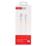 Cablu date soft silicone USB - Type-C TRANYOO Fast Charge T-X22 White
