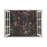Autocolant decorativ, Fereastra, Arbori si flori, Multicolor, 83 cm, 545ST