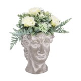Cumpara ieftin Vaza ceramica cu plante artificiale verzi albe 18 x 18 x 36 cm