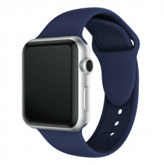 Curea compatibila Apple Watch 1/2/3/4, silicon, 42/44mm, bleumarin foto