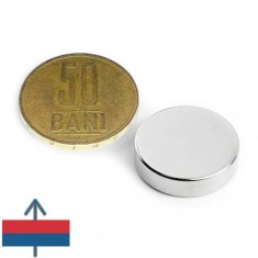 Set 10 buc Magneti neodim discuri 20 x 5 mm puternici forta 6.5 kg
