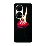 Husa compatibila cu Huawei Nova Y70 model Fire rose, Silicon, TPU, Viceversa, Transparent, Carcasa