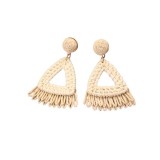 Cercei din rafie White Triangle