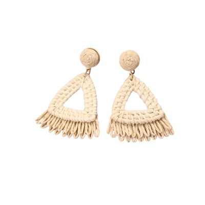 Cercei din rafie White Triangle foto