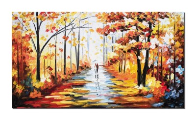 Tablou indragostiti gigant pictat manual living, dormitor, Impreuna pentru totdeauna, 140x80cm ulei in cutit efect 3D foto