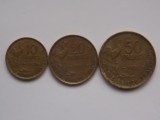 LOT 3 MONEDE 10,20,50 FRANCS 1952 FRANTA