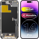 Display cu Touchscreen ZY pentru Apple iPhone 14 Pro, cu Rama, Versiune LCD In-Cell IC Movable, Negru