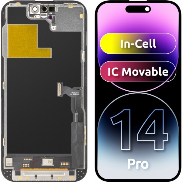 Display cu Touchscreen ZY pentru Apple iPhone 14 Pro, cu Rama, Versiune LCD In-Cell IC Movable, Negru