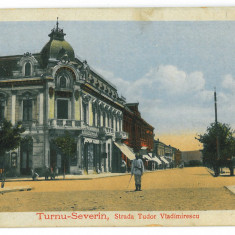 1463 - TURNU-SEVERIN, Policeman, street stores, Romania - old postcard - unused