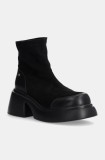 GOE botine femei, culoarea negru, cu toc drept, OO2N4153 BLACK