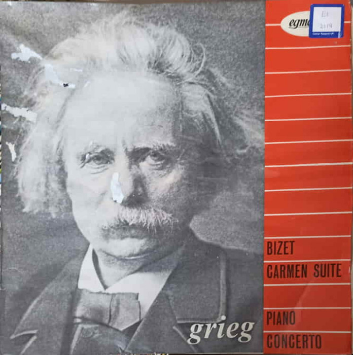 Disc vinil, LP. Piano Concerto, Carmen Suite-Edvard Grieg, Georges Bizet