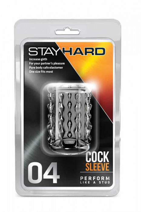 Stay Hard Cock Sleeve 04 Clear - Manșon de Penis pentru Stimulare Maximă, 5 cm