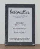 Ramă Foto Neagră A5 (148x210mm) Beecreative Nouă MDF Efect Lemn Suspendare/Stand