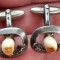 (200) SET BUTONI DIN ARGINT, SET VANATORESC CU DINTI CAPRIOR, MODEL SUPERB, VINTAGE, ARGINT 925, IDEAL PENTRU CADOU VANATOR