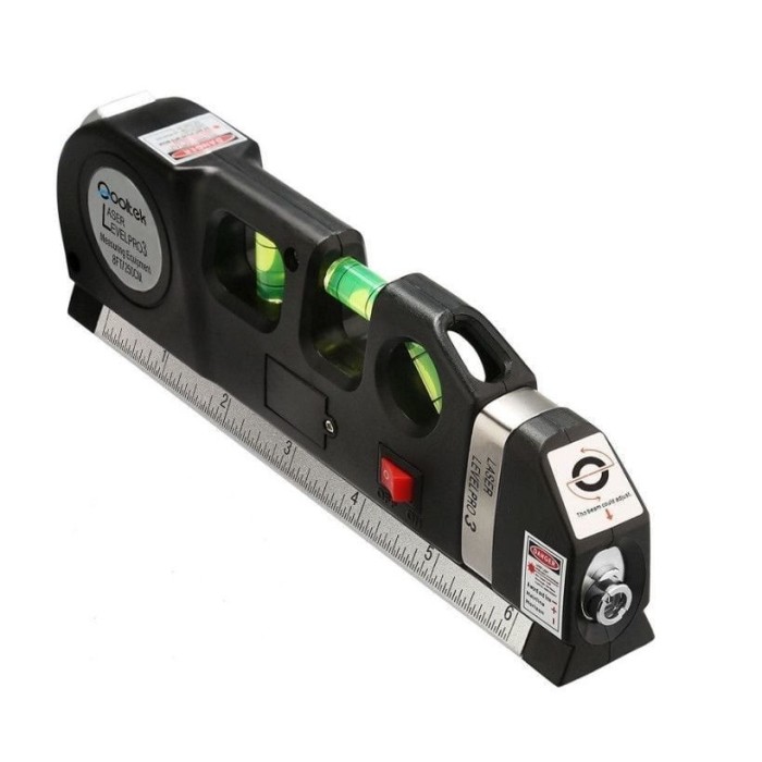 Nivela cu laser FOXMAG24&reg;, Ruleta 2.5m , Rigla 15 cm, Multifunctionala 4in1 Fascicul luminos, Masoara in plan vertical, orizontal si la 45 de grade