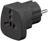 Adaptor univeral la CEE 7/7 Schuko negru 250V AC 16A Goobay