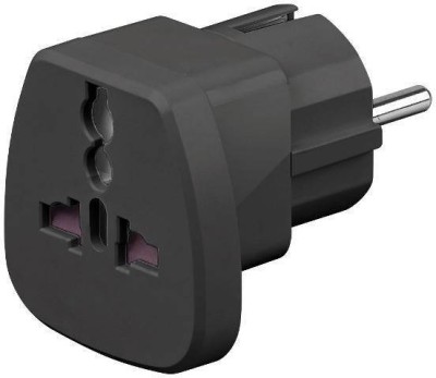 Adaptor univeral la CEE 7/7 Schuko negru 250V AC 16A Goobay foto